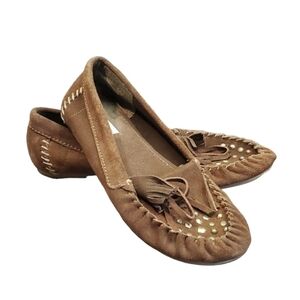Steve Madden Women Suede Boho Loafer Flats shoes sz 8.5M
